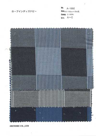 A-1692 Seilgefärbter Indigo-Dobby
