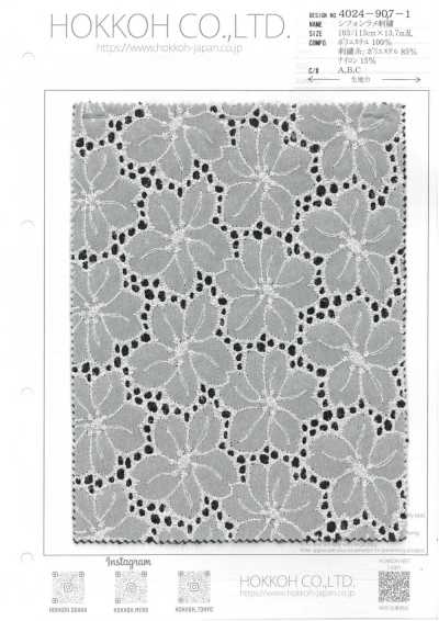4024-907-1 Chiffon-Lamé-Stickerei