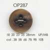 OP287 4-Loch-Knopf aus Polyesterharz/Messing