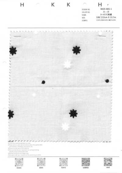8025-865-1 Batist Oni-Chemi-Stickerei