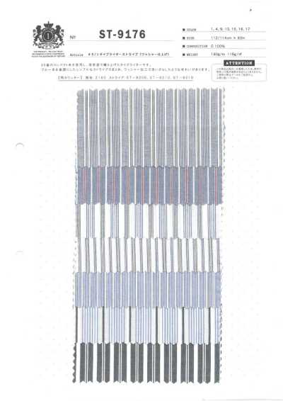 ST-9176 60/1 Typewriter-Streifenstoff [Waschfinish]