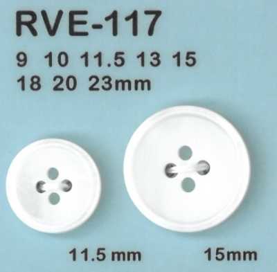RVE117 4-Loch-Muschelknopf, Süßwassermuschel