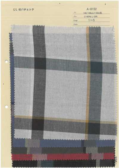 A-8152 Baumwolle/Leinen 60/1 Karo