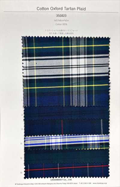 3SG023 Baumwoll-Oxford-Tartan-Karo