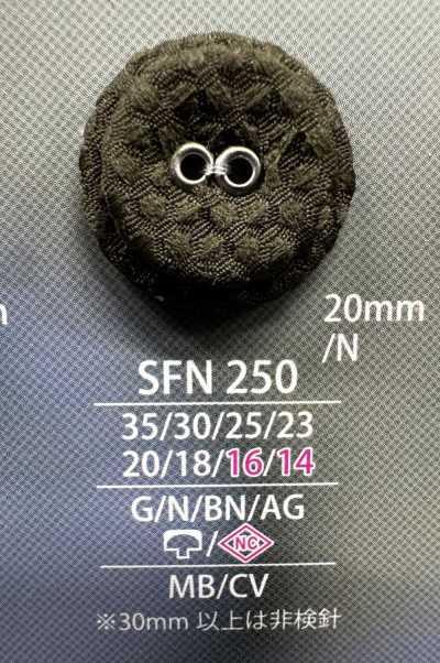 SFN250 Ösenkappe und Knopf mit bezogenem geschlossenem Stift