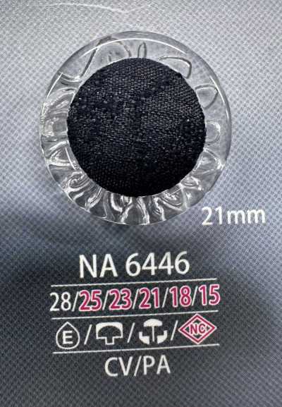 NA6446 Bezogener Knopf mit Kappe und Schließsteg-Kombination