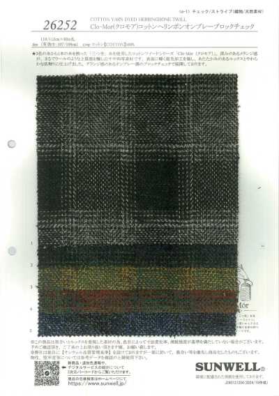 26252 Clo-Mor Baumwoll-Fischgrät-Ombre-Blockkaro