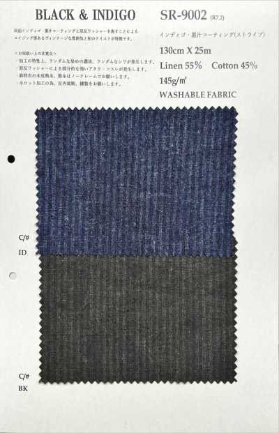 SR9002 Leinen/Baumwolle schwarze Tintenbeschichtung, einmal gewaschen