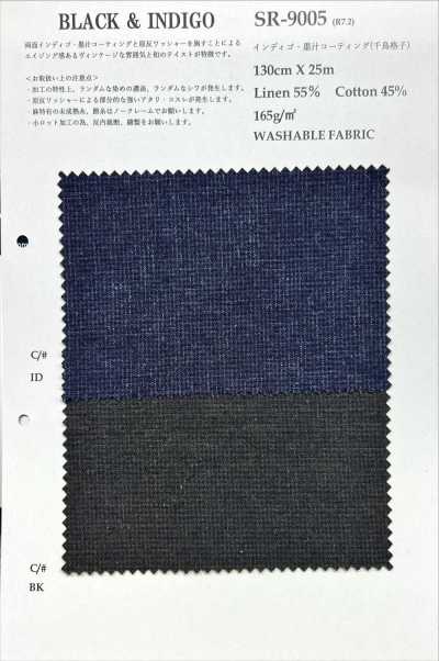 SR9005 Leinen/Baumwolle Sumi-Ink-Beschichtung Einmal gewaschen