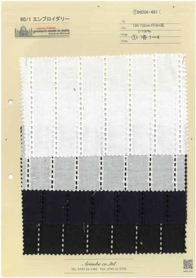 INDIA-481 60/1 Stickerei