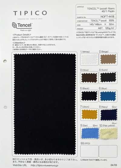 NOFT-4418 TENCEL™ Lyocell-Faser 40/1 Popeline