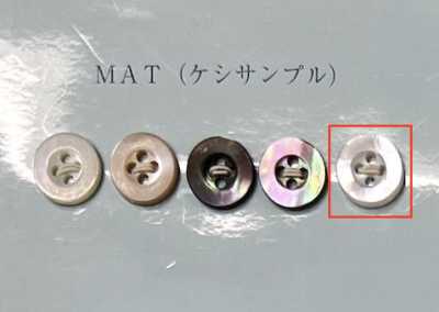 EX701MAT Matter weißer Perlmuttknopf mit Rand und 4 Löchern