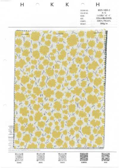 8025-1865-2 Gestrickter Dreifarb-Jacquard mit dichtem kleinem Blumenmuster