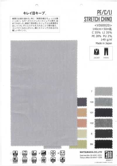 VI60020 Baumwoll-Leinen-Stretch-Chino