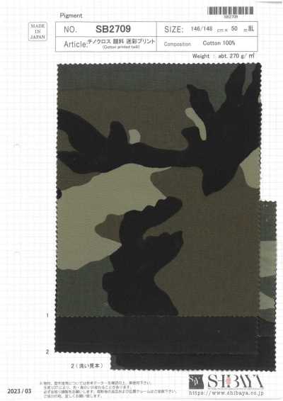 SB2709 Chino-Stoff mit Pigment-Tarnmuster-Druck