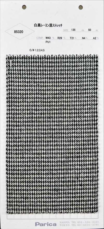 85320 Schwarz-weiß Rayon-Mischstretch