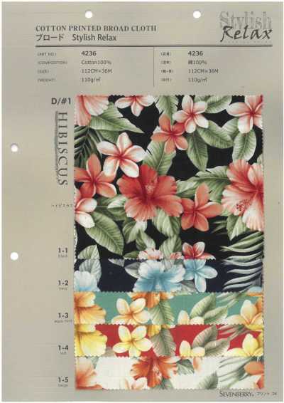 4236 SEVENBERRY® Popeline stilvoll entspannt Hibiskus