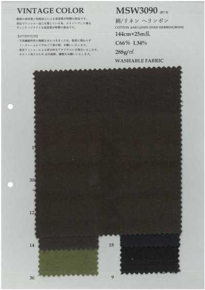 MSW3090 Baumwolle/Leinen-Fischgrät