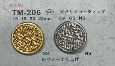 TM-206 Metallknopf-Rückseite mit Schaft und Rand