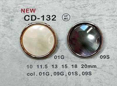 CD-132 Metallknopf, Rücksteg, mit Rand