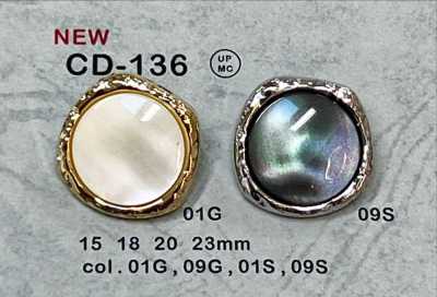 CD-136 Metallknopf mit Steg und Rand