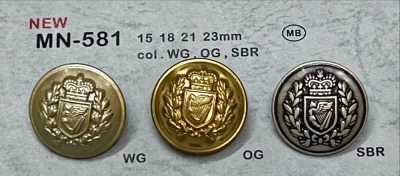 MN-581 Emblem-Metallknopf, mit Schaft, mit Rand