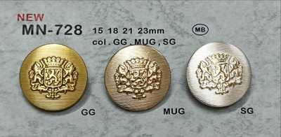 MN-728 Emblem-Metallknopf, mit Steg, randlos