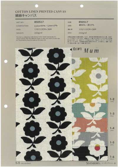 850517 SEVENBERRY® Baumwoll-Leinen-Canvas Mum