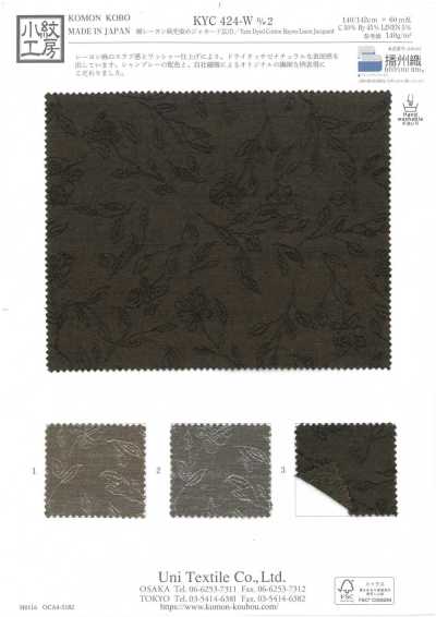 KYC424-W-D2 Baumwoll-Rayon-Leinen-garngefärbter Jacquard in Breitbreite