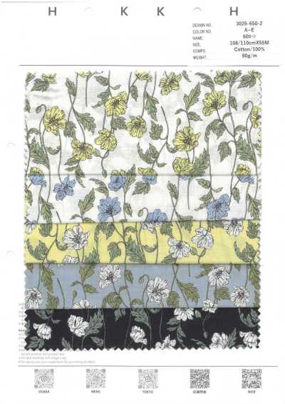 3026-650-2 60 Batist Thread-Line Floral