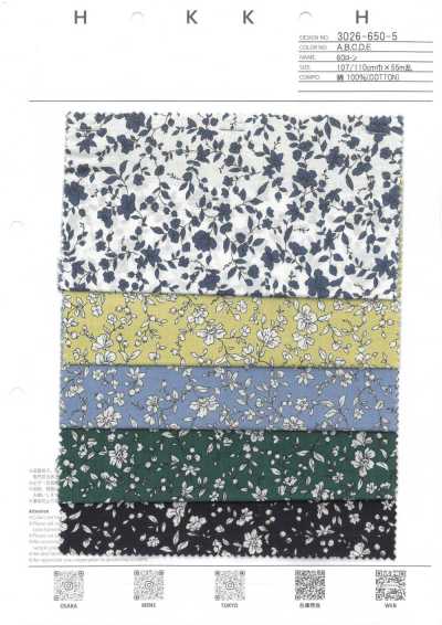 3026-650-5 60 Batist mit kleinem monochromem Blumenmuster