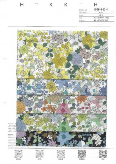 4026-660-4 60er Batist mit Blumenmuster