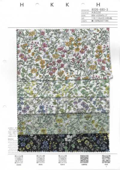 8026-680-3 80 Baumwollbatist Miracle Wave feines kleines Blumenmuster