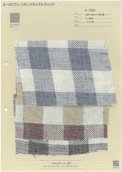 A-7059 Europäisches Leinen Naturkaro