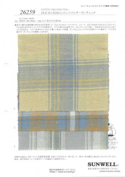 26259 OLD SLUB 10s Baumwoll-Twill Tartan-Karo
