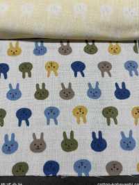 KTS3217 Doppelter Gaze-Kaninchen-Druck[Textilgewebe] Sub-Foto