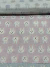 KTS3217 Doppelter Gaze-Kaninchen-Druck[Textilgewebe] Sub-Foto