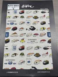 KTS6601 Leinen-Canvas Mit Sushi-Katzen-Print[Textilgewebe] Sub-Foto