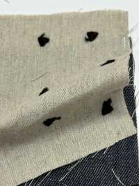 ON43697ID Leinen-Denim-ähnliche Stickerei, 4 Zoll (Indigo-Stil)[Textilgewebe] Oharayaseni Sub-Foto
