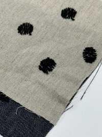 ON43698ID Leinen-Denim-ähnliche Stickerei, 4-Zoll-Punkt (Indigo-Stil)[Textilgewebe] Oharayaseni Sub-Foto