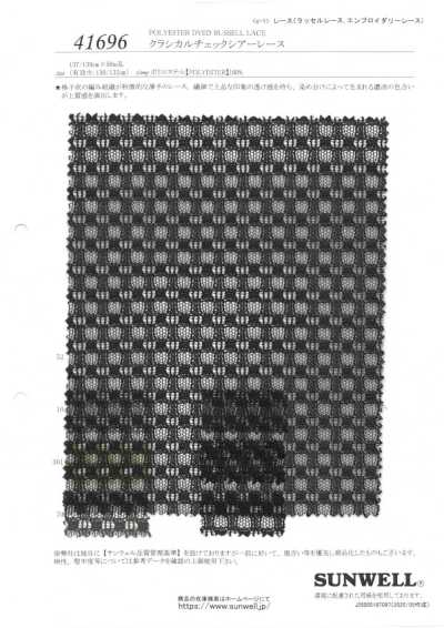 41696 Klassische karierte transparente Spitze