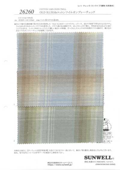 26260 OLD SLUB10s Baumwoll-Twill Ombré-Karo