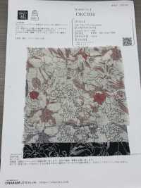 OKC034 60/Leinendruck Linie Blume[Textilgewebe] Oharayaseni Sub-Foto