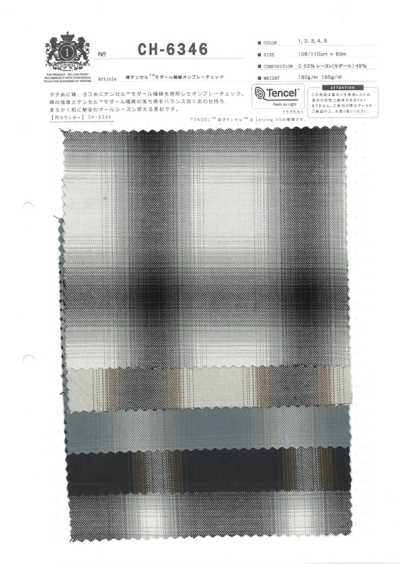 CH-6346 Baumwoll-Tencel-Modal-Faser-Ombre-Karo