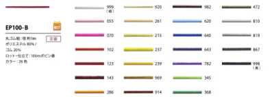 EP100-B Gummibandkordel 1 mm Polyester