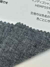 HK2001W Indischer Baumwoll-Hanf-Webstoff, Indigo-Chambray, One Wash[Textilgewebe] KOYAMA Sub-Foto