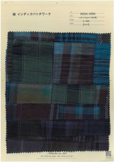 INDIA-2084 Baumwoll-Indigopatchwork