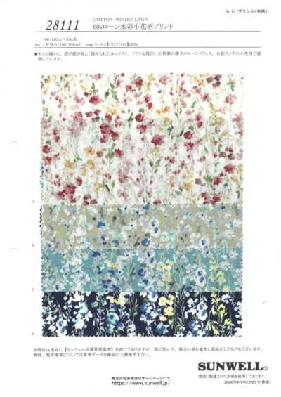 28111 60er Batist mit Aquarell-Kleinblumenprint