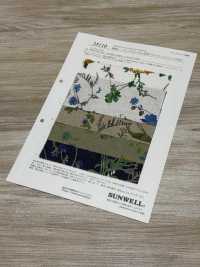 28110 Leinen-Webware Mit Botanischem Blumendruck Und Engelsweicher Verarbeitung[Textilgewebe] SUNWELL Sub-Foto