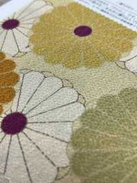 KKP2338-D-KIKUYUZEN Futako Chirimen Chrysantheme Yuzen[Textilgewebe] Uni Textile(Komon Studio) Unterfoto